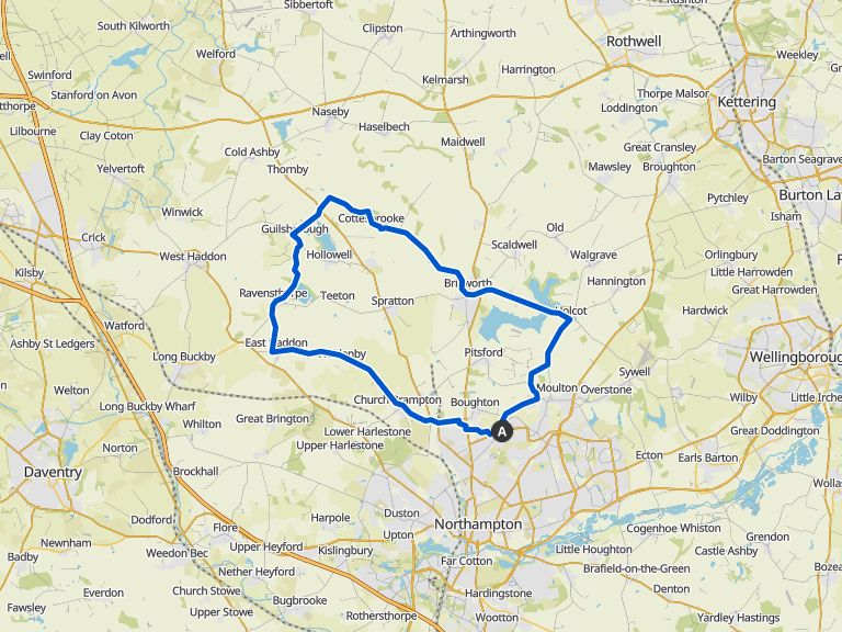 Tour de Reservoir Pitsford & Ravensthorpe loop from Northampton
